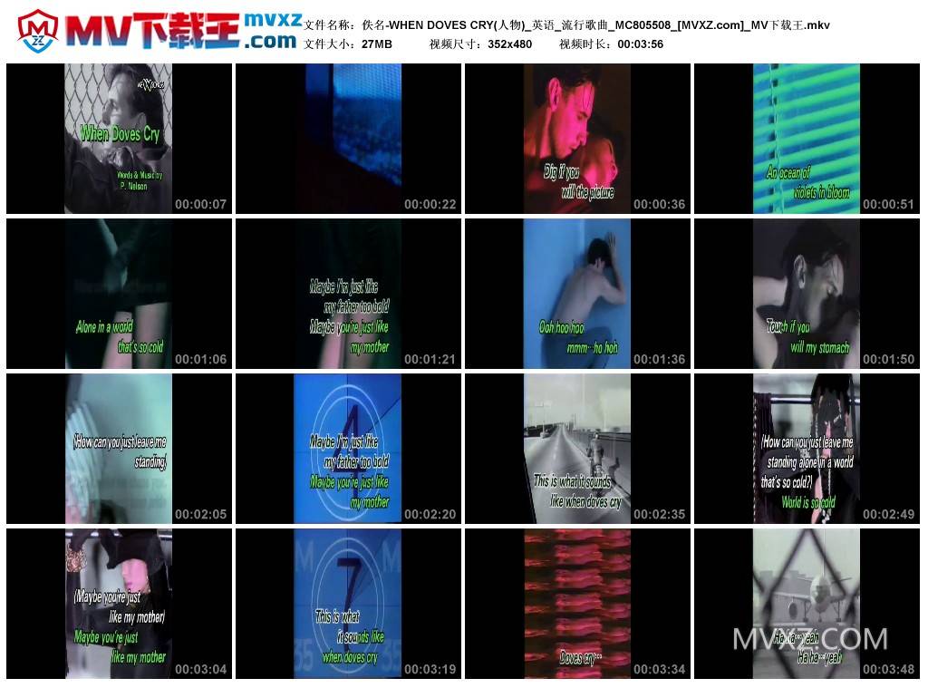 佚名-WHEN DOVES CRY(人物)_英语_流行歌曲_MC805508